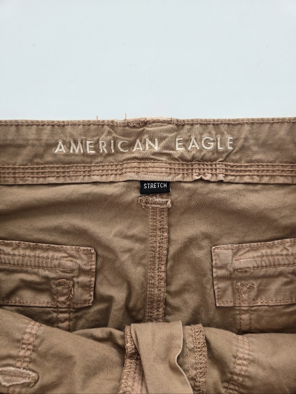 American Eagle Outfitters Brown Canvas Stretch Baggy Jogger Cargo Pants Straight - Picture 8 of 14